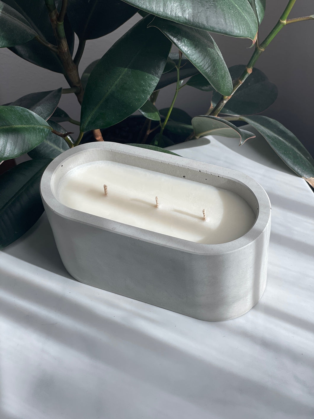 Concrete Oval Candle